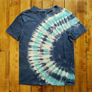 Gap Girls blue tie dye Pocket T cotton tee shirt size XL girls size 12 shirt